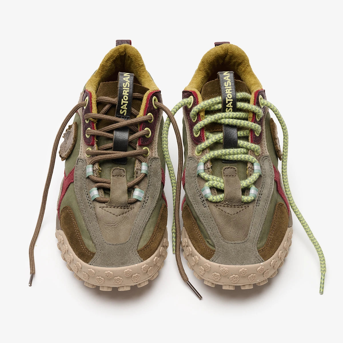 Satorisan Jagube Origin baskets khaki cuir