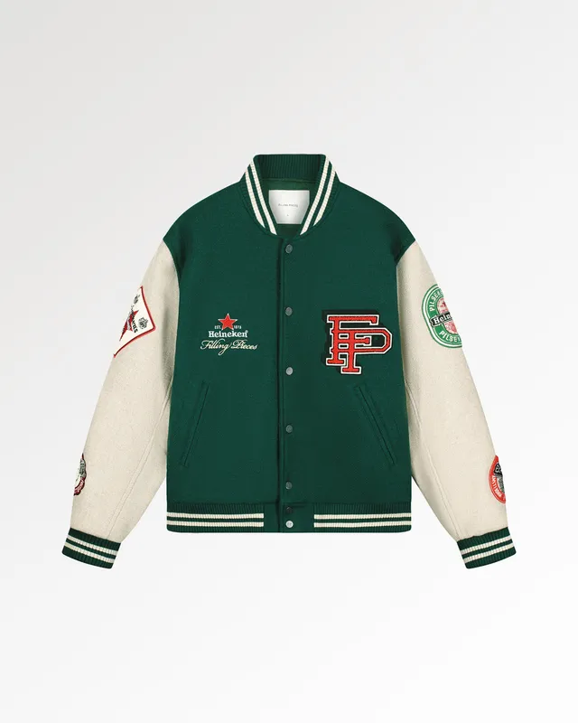 Filling Pieces Varsity Heineken Patch veste vert / blanc cassé
