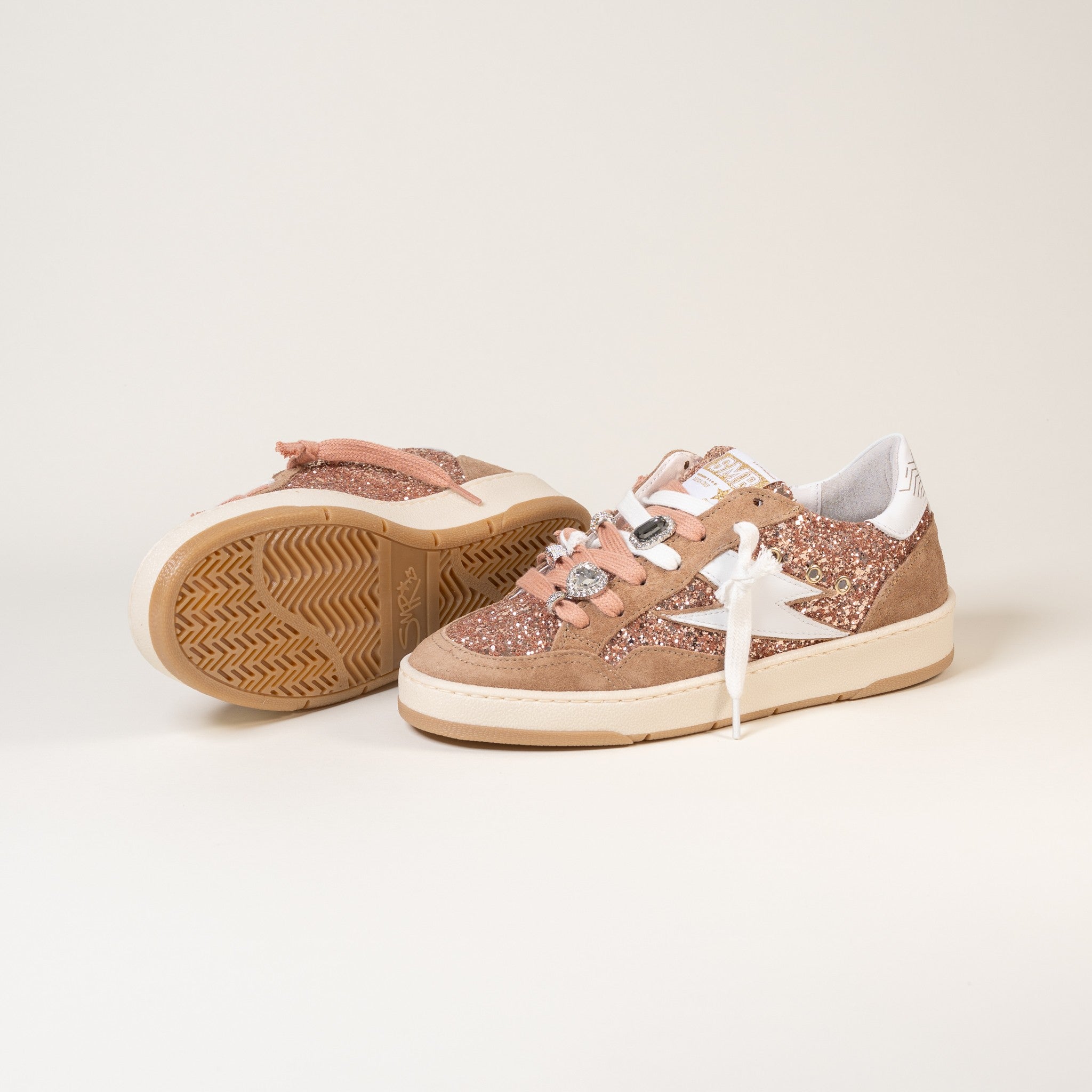 Semerdjian Dany E194 baskets glitter nude bijoux