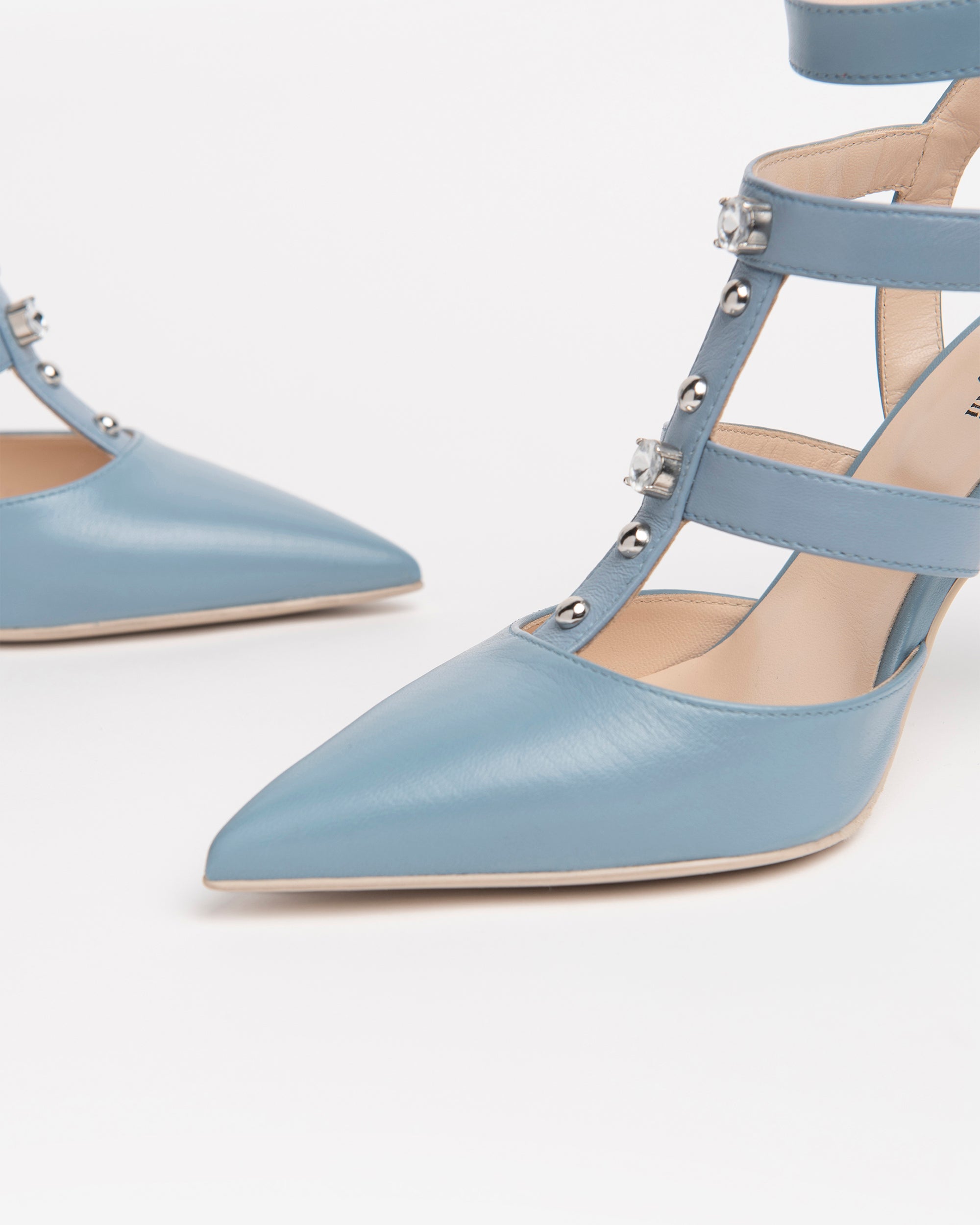 NeroGiardini Escarpins Cuir Nappa Strass Talon 9,5 cm