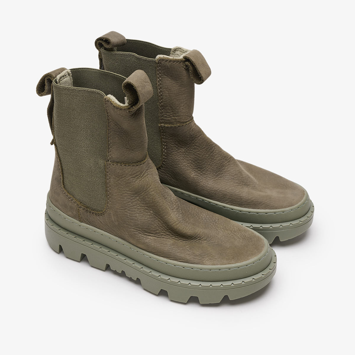 Satorisan Unalome Elastics Premium boots cuir femme Algue