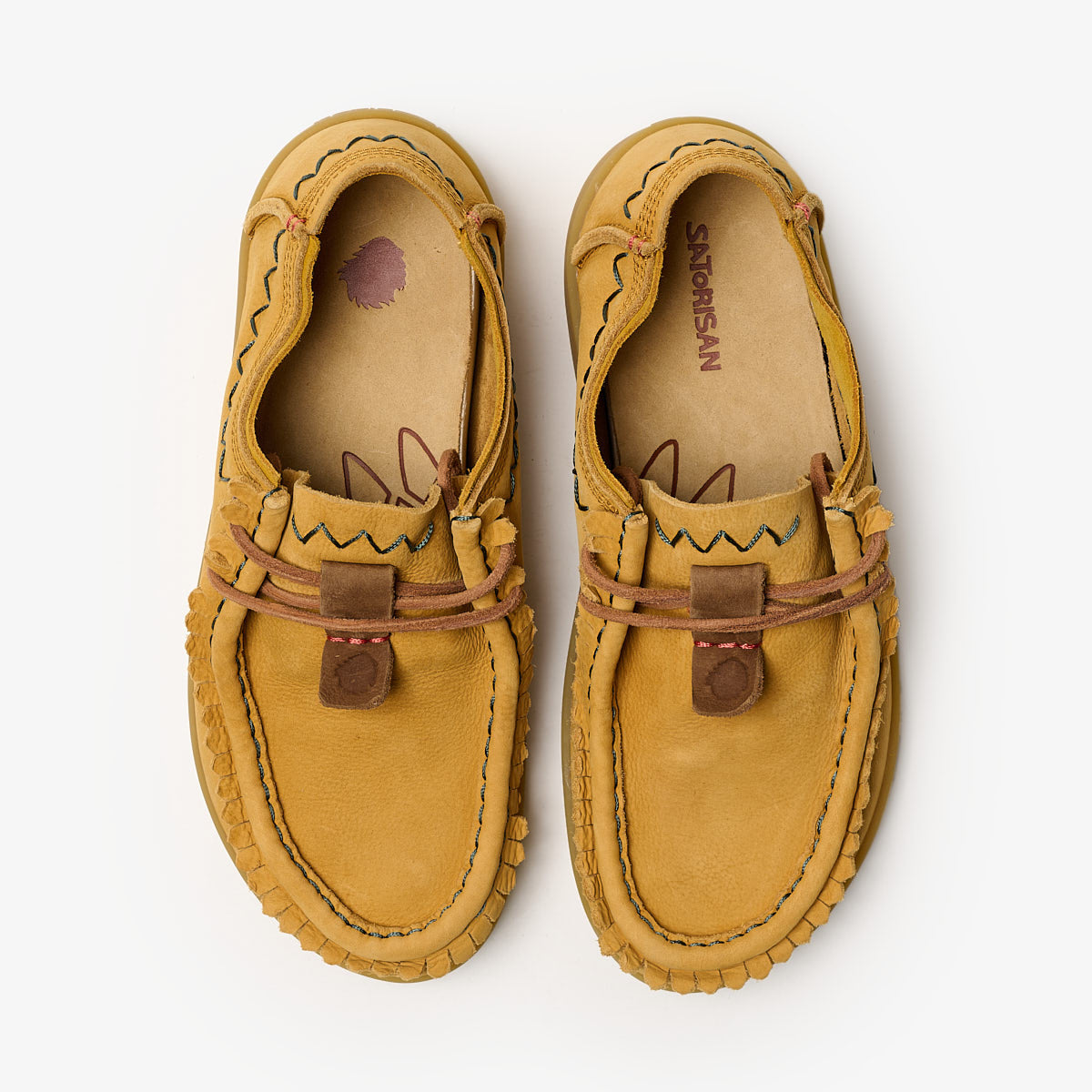 Satorisan Kwahu Rustic mocassins cuir marron cacahuète