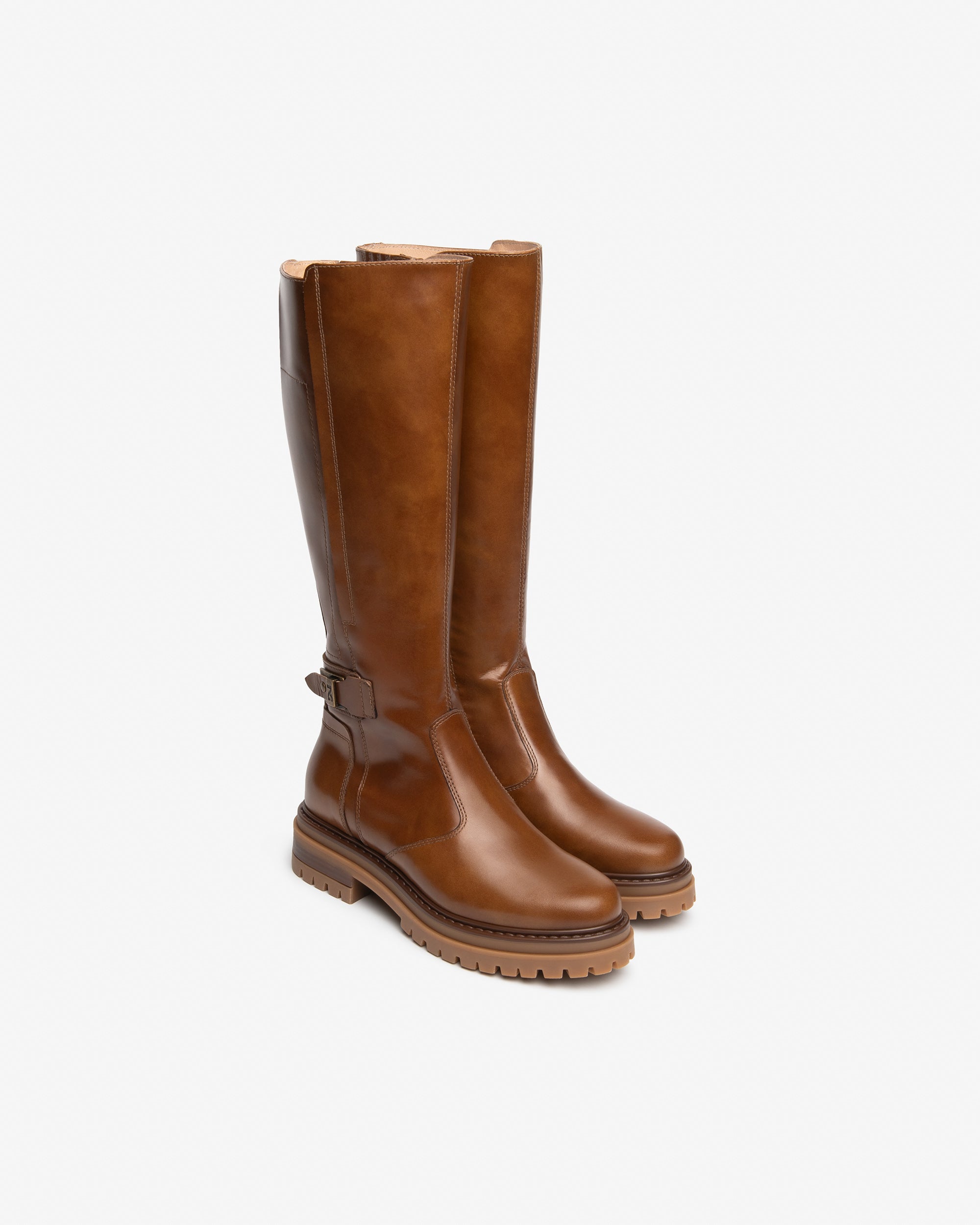 Nerogiardini Bottes Cuir Femme Talon Bloc 40 mm Zip