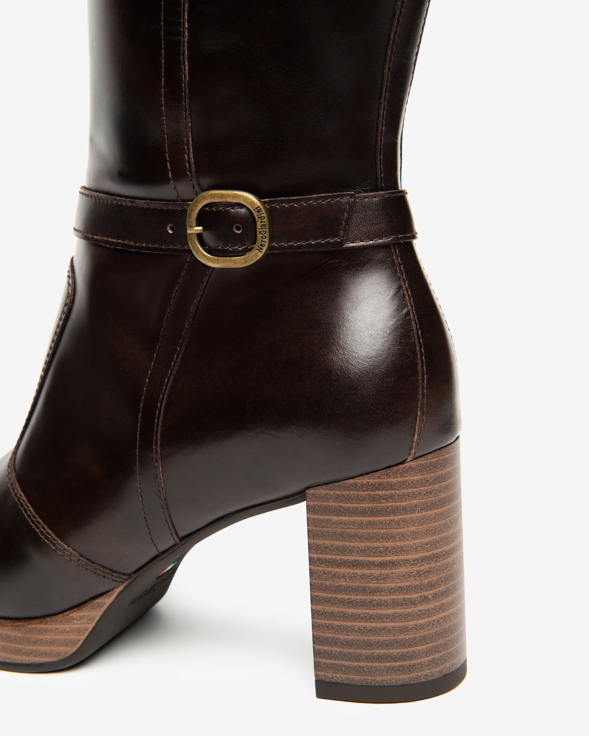NeroGiardini Bottes Femme en Cuir Automne Hiver
