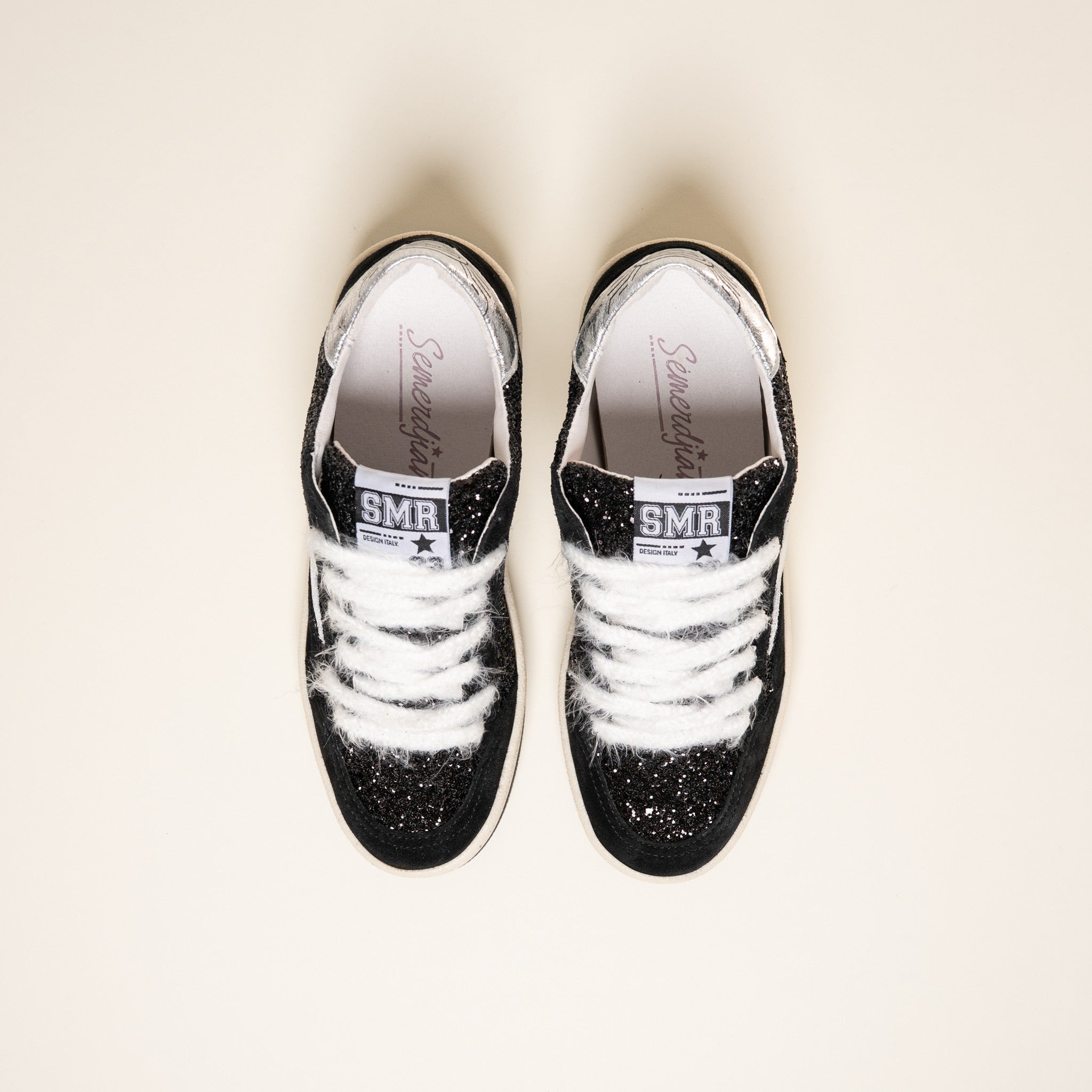 Semerdjian Dany E198 baskets cuir glitter noir