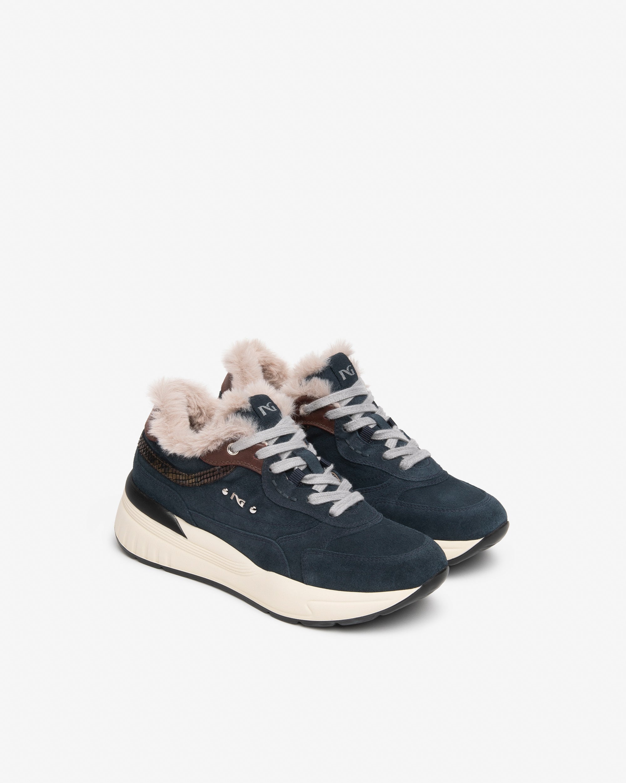 NeroGiardini Sneakers cuir femme daim semelle 60 mm hiver