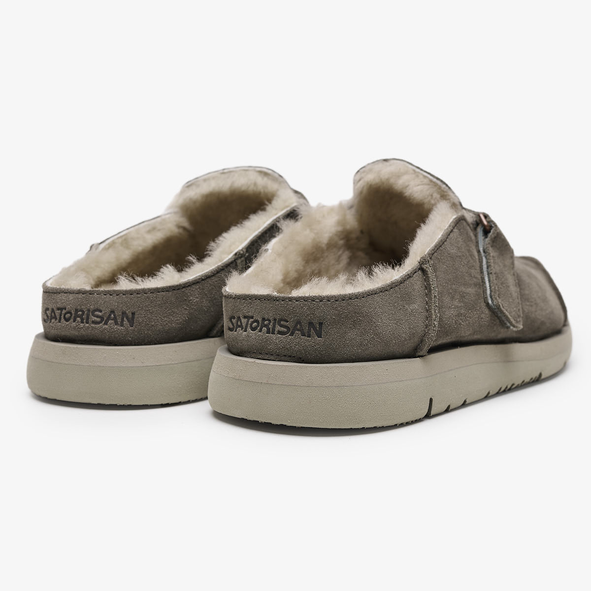 Satorisan Uwabaki Clog Suede Sabots Deep Khaki Mixte Léger